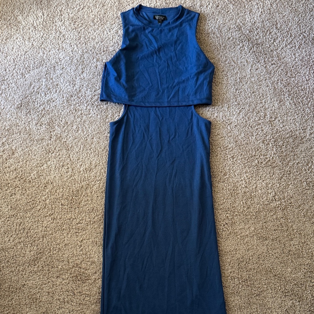 Topshop Chic Cutout Blue Dress